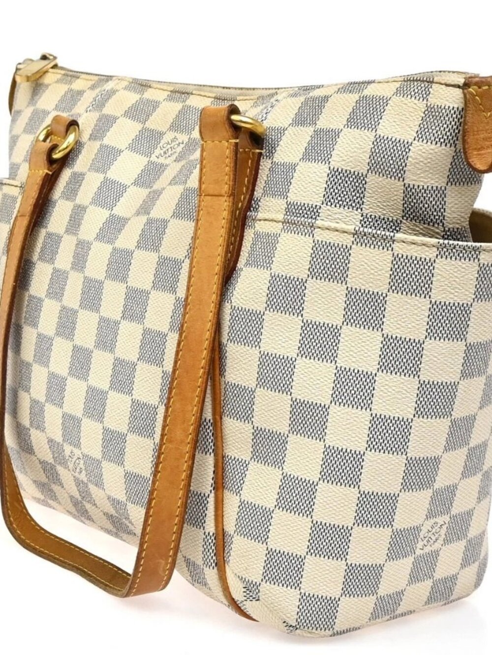 LOUIS VUITTON Totally PM Shoulder Bag Damier Azur Leather White N51261 72ZA257 - Picture 2 of 16
